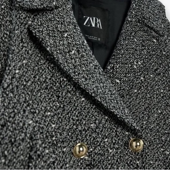 ZARA CROPPED TEXTURED BLAZER, Small, New with Tags - Picture 5 of 13